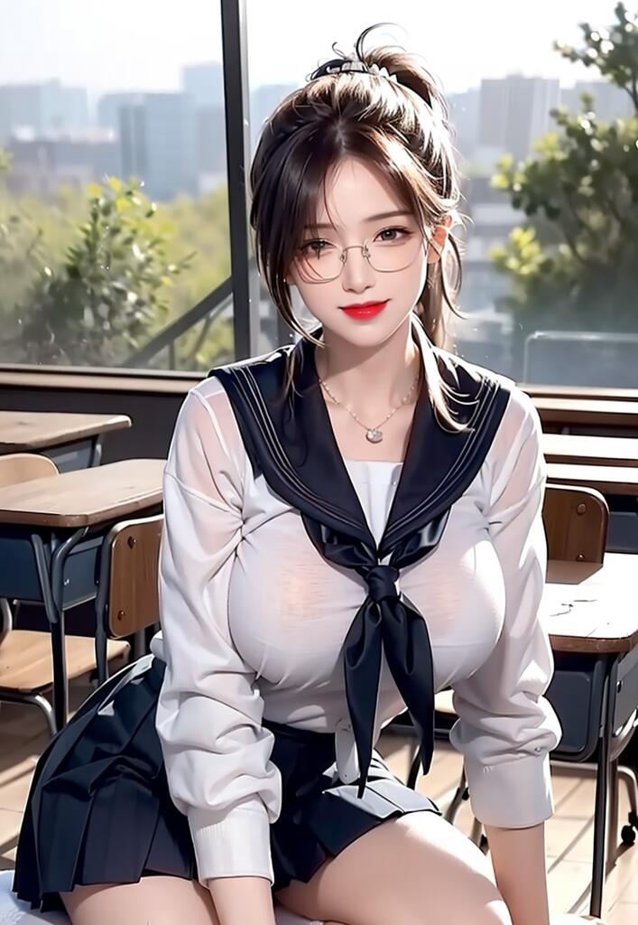 水手服少女 - AI美女写真