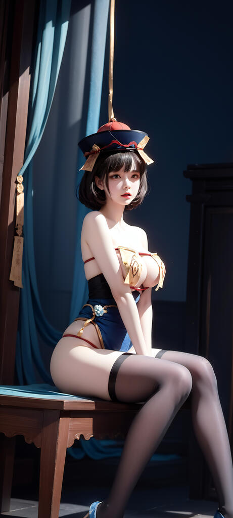 封印僵尸_性感白丝 - AI美女写真